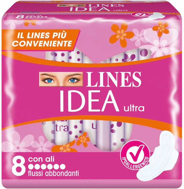 IDEA ULTRA ASSORBENTE FLUSSI ABBONDANTI CON ALI 8 PEZZI - doctorpill.it