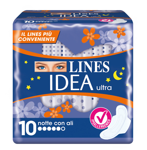 IDEA ULTRA ASSORBENTE NOTTE CON ALI 10 PEZZI - doctorpill.it