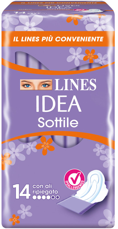 LINES IDEA ASSORBENTE SOTTILE RIPIEGATO CON ALI 14 PEZZI - doctorpill.it