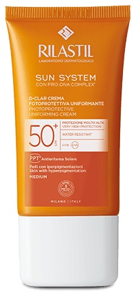 RILASTIL SUN SYSTEM D-CLAR SPF 50+ CREMA MEDIUM - doctorpill.it