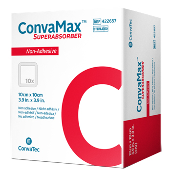 MEDICAZIONE AVANZATA CONVAMAX SUPERABSORBER NON-ADHESIVE 10 X 10 CM 10 PEZZI - doctorpill.it