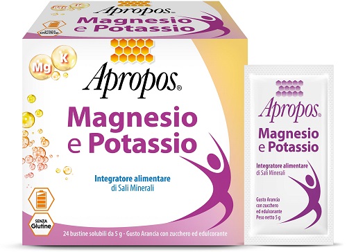 APROPOS MAGNESIO POTASSIO 24 BUSTINE DA 5 G GUSTO ARANCIA - doctorpill.it