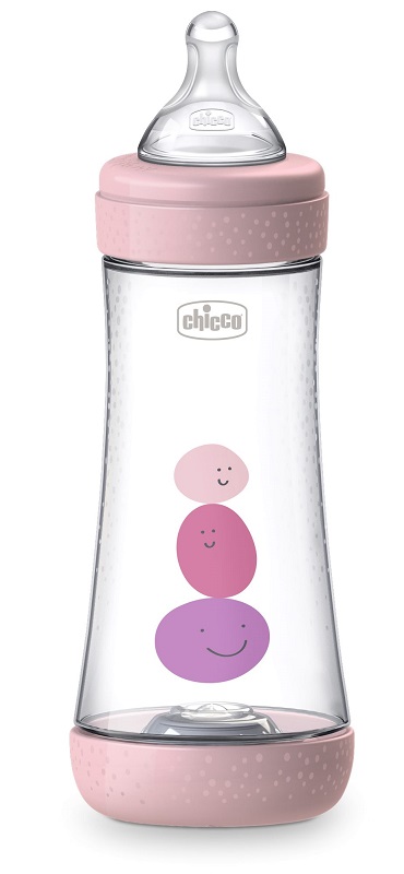 CHICCO BIBERON PERFECT 5 GIRL 300 ML IN SILICONE 3 FORI - doctorpill.it
