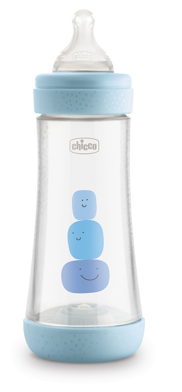 CHICCO BIBERON PERFECT 5 BOY 300 ML IN SILICONE 3 FORI - doctorpill.it