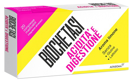 BIOCHETASI ACIDITA' E DIGESTIONE 20 COMPRESSE MASTICABILI AROMA LIMONE - doctorpill.it