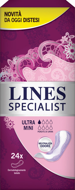 PANNOLONE SAGOMATO LINES SPECIALIST ULTRAMINI 24 PEZZI FARMA - doctorpill.it