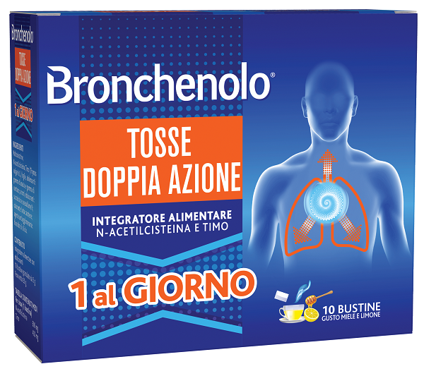 BRONCHENOLO TOSSE DOPPIA AZIONE 10 BUSTINE - doctorpill.it