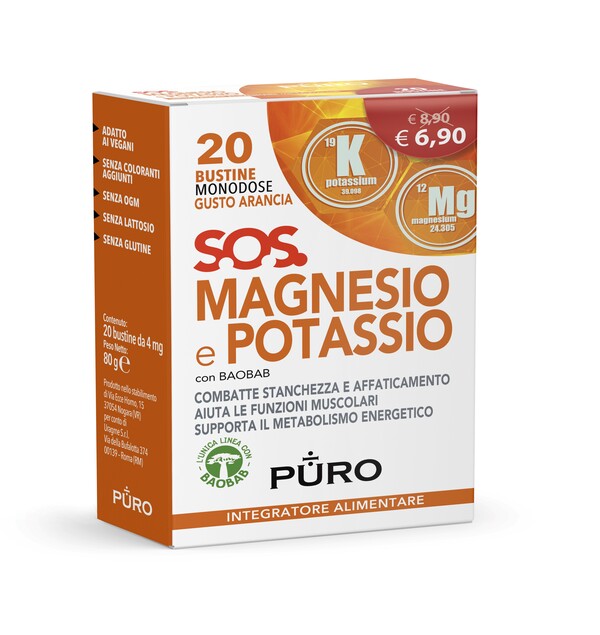 PURO MAGNESIO POTASSIO E BAOBAB 20 BUSTINE 4 G - doctorpill.it