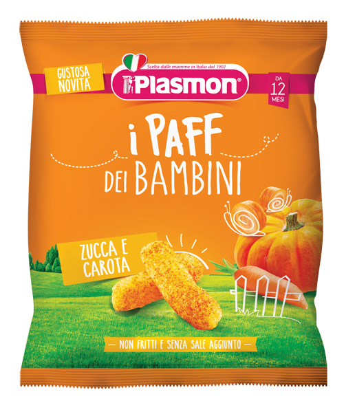 PLASMON DRY SNACK PAFF ZUCCA CAROTE 15 G - doctorpill.it