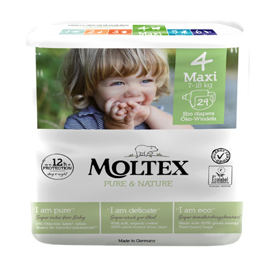 PANNOLINI MOLTEX PURE & NATURE MAXI 7-14 KG TAGLIA 4 29 PEZZI - doctorpill.it