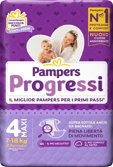 PAMPERS PROGRESSI MAXI PANNOLINO 4 7-18KG 22 PEZZI - doctorpill.it