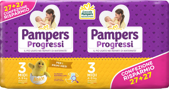 PAMPERS PROGRESSI MIDI PANNOLINO 3 4-9KG 54 PEZZI - doctorpill.it