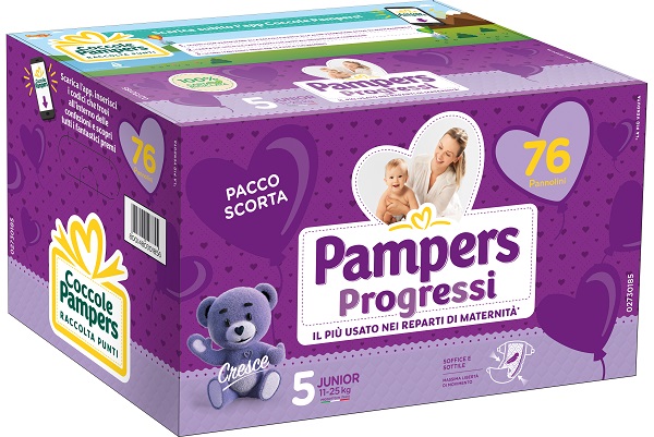 PANNOLINI QUADRIPACK PAMPERS PROGRESSI JUNIOR 76 PEZZI - doctorpill.it