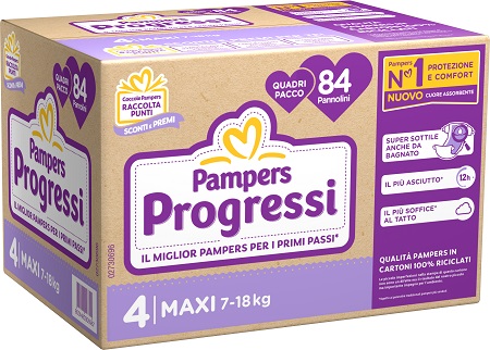 PANNOLINI QUADRIPACK PAMPERS PROGRESSI MAXI 88 PEZZI - doctorpill.it