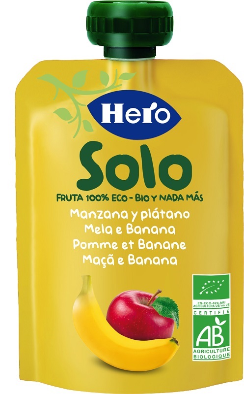 HERO SOLO FRUTTA FRULLATA 100% BIO MELA/BANANA 100 G - doctorpill.it