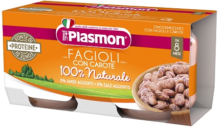 PLASMON OMOGENEIZZATO FAGIOLI BORLOTTI E CAROTE 2X80 G - doctorpill.it