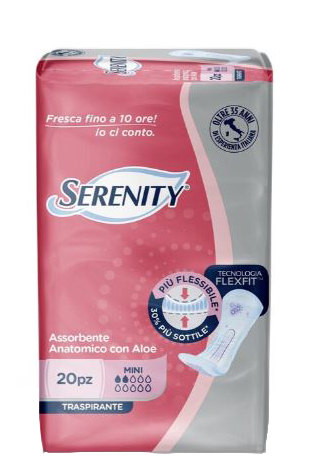 SERENITY ASSORBENTE ANATOMICO CON ALOE FLEXIT MINI 20 PEZZI - doctorpill.it