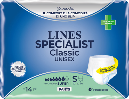 PANNOLONE A MUTANDA LINES SPECIALIST CLASSIC PANTS SUPER S 14 PEZZI - doctorpill.it
