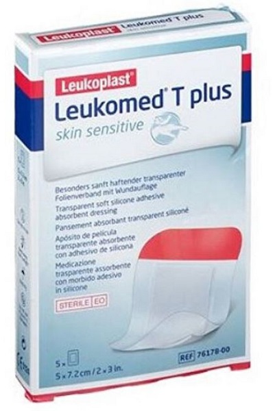 LEUKOMED T PLUS SKIN SENSITIVE MEDICAZIONE POST-OPERATORIA TRASPARENTE IMPERMEABILE CON MASSA ADESIVA AL SILICONE 5X7,2CM 5 PEZZI - doctorpill.it