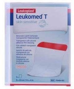 LEUKOMED T PLUS SKIN SENSITIVE MEDICAZIONE POST-OPERATORIA TRASPARENTE MPERMEABILE CON MASSA ADESIVA AL SILICONE 8X10CM 5 PEZZI - doctorpill.it