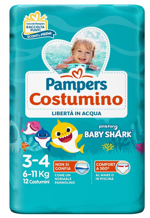 PAMPERS COSTUMINO BABY SHARK CP S3-4 12 PEZZI - doctorpill.it