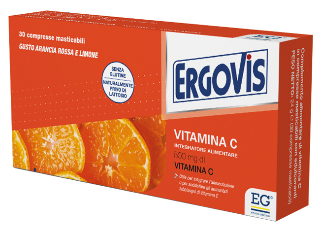 ERGOVIS VITAMINA C 500MG 30 COMPRESSE MASTICABILI - doctorpill.it