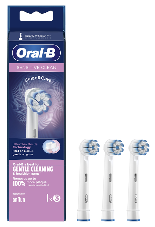 ORALB SENSITIVE CLEAN EB60 TESTINE PER SPAZZOLINO ELETTRICO 3 PEZZI - doctorpill.it
