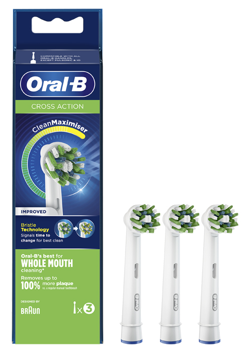 ORALB CROSS ACTION EB50 TESTINE PER SPAZZOLINO ELETTRICO 3 PEZZI - doctorpill.it