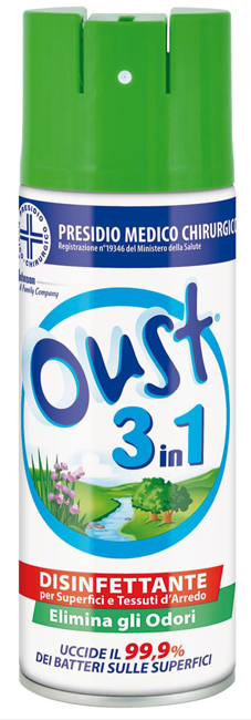 OUST 3 IN 1 DISINFETTANTE PER SUPERFICI E TESSUTI D'ARREDO 400 ML - doctorpill.it