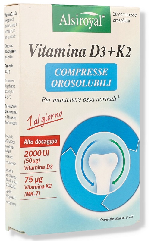 ALSIROYAL VITAMINA D3+K2 30 COMPRESSE OROSOLUBILI - doctorpill.it