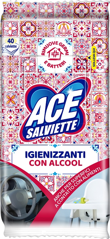 ACE SALVIETTE IGIENIZZANTI ALCOOL 40 PEZZI - doctorpill.it