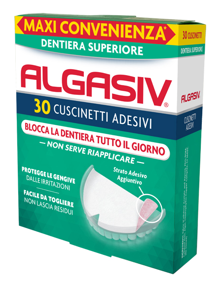 ALGASIV ADESIVO PER PROTESI DENTARIA SUPERIORE 30 PEZZI - doctorpill.it