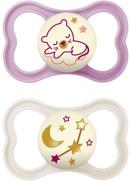 MAM AIR NIGHT SUCCHIETTO 6+ MESI SILICONE FEMMINA 2 PEZZI - doctorpill.it