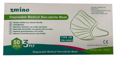 MASCHERINA CHIRURGICA TIPO IIR 3 VELI NON LAVABILE 50 PEZZI - doctorpill.it
