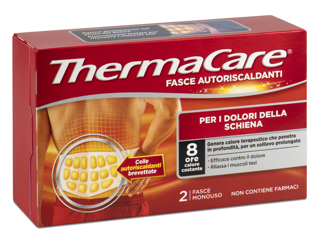FASCIA AUTORISCALDANTE A CALORE TERAPEUTICO THERMACARE SCHIENA 2 PEZZI - doctorpill.it