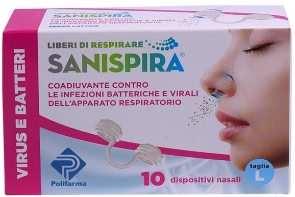 SANISPIRA VISUR & BATTERI FILTRO NASALE LARGE 10 PEZZI - doctorpill.it