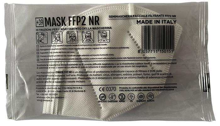 MASCHERINA +39MASK FFP2 BIANCO 15 PEZZI - doctorpill.it