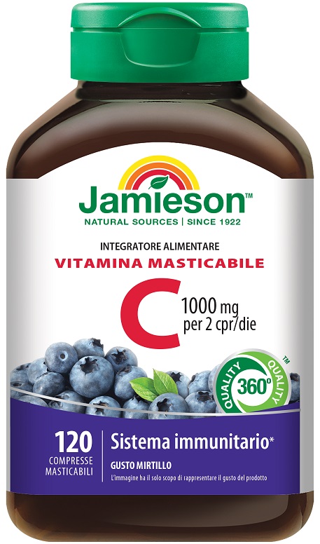 JAMIESON VITAMINA C 1000 MIRTILLO 120 COMPRESSE MASTICABILI - doctorpill.it