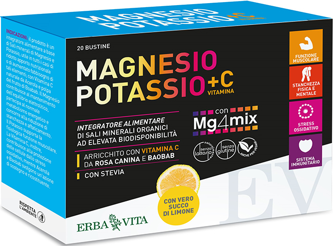 MAGNESIO POTASSIO +C VITAMINA GUSTO LIMONE 20 BUSTINE DA 3,8 G - doctorpill.it