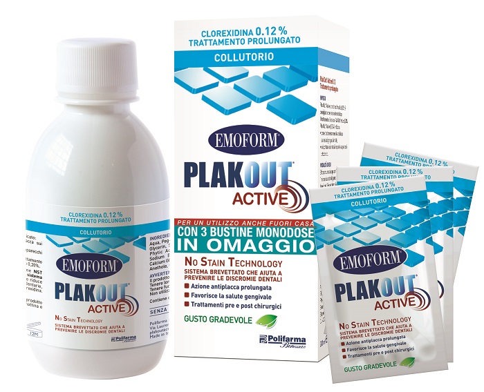 EMOFORM PLAKOUT ACTIVE 0,12% 200 ML + 3 BUSTE - doctorpill.it