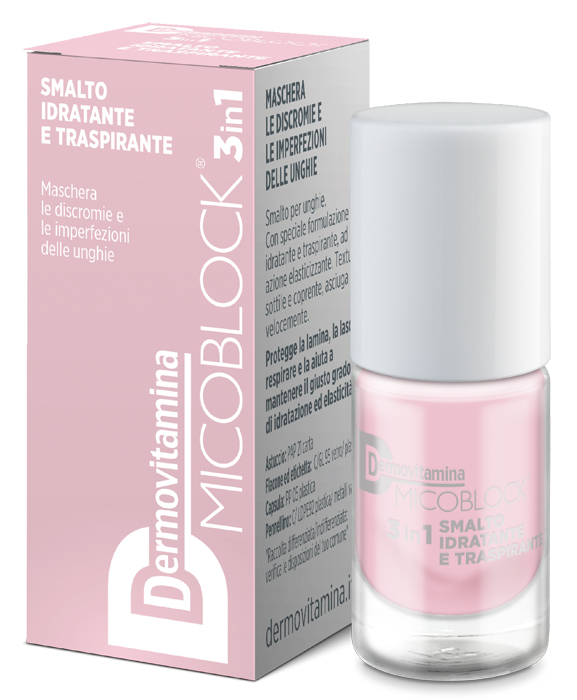 DERMOVITAMINA MICOBLOCK 3 IN 1 SMALTO IDRATANTE E TRASPIRANTE ROSA CHIARO 5 ML - doctorpill.it