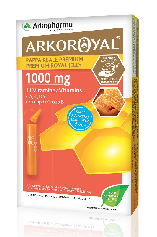 ARKOROYAL PAPPA REALE 1000 MG + VITAMINE SENZA ZUCCHERO 10 FIALE - doctorpill.it