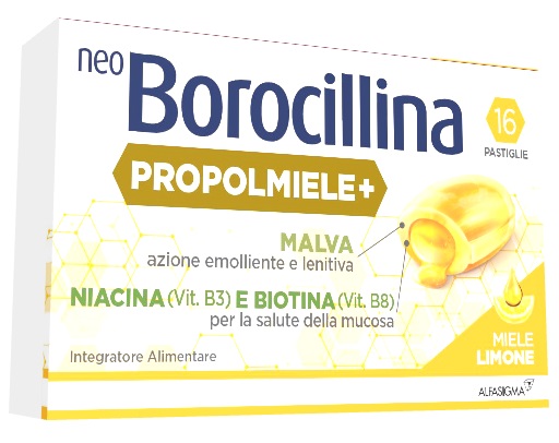 NEOBOROCILLINA PROPOLMIELE+ MIELE/LIMONE 16 PASTIGLIE DA 3,4 G - doctorpill.it