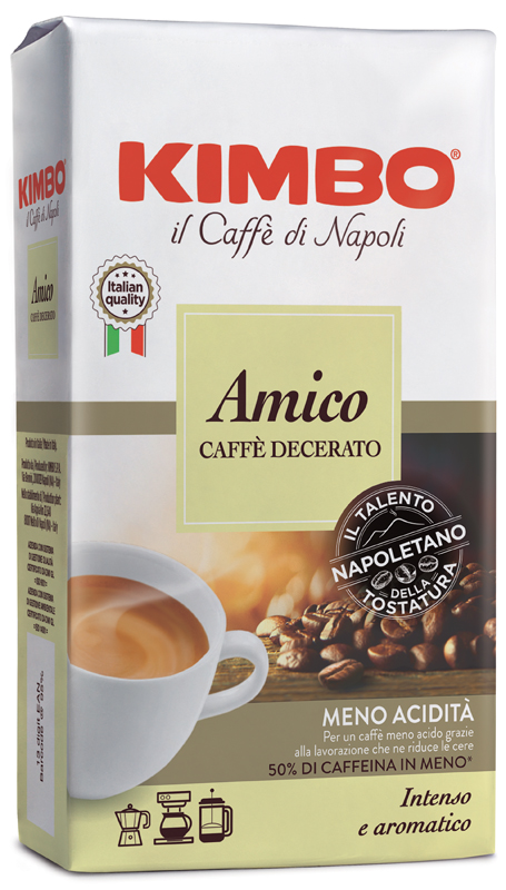 KIMBO AMICO CAFFE' TORREFATTO DECERATO E MACERATO 225 G - doctorpill.it