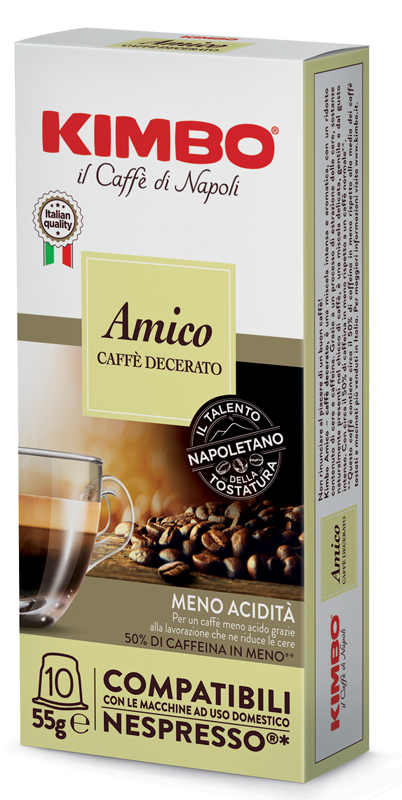 KIMBO AMICO CAFFE' TORREFATTO DECERATO E MACERATO 10 CAPSULE COMPATIBILI NESPRESSO 5,5 G - doctorpill.it