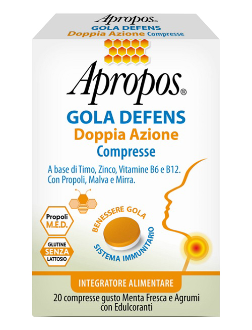 APROPOS GOLA DEFENS DOPPIA AZIONE 20 COMPRESSE - doctorpill.it