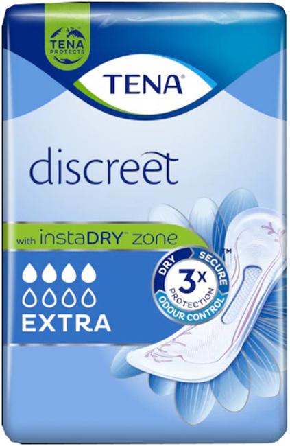 ASSORBENTE INCONTINENZA LEGGERA TENA DISCREET EXTRA 10 PEZZI - doctorpill.it