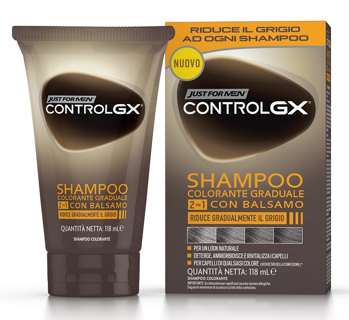 JUST FOR MEN CONTROL GX SHAMPOO COLORANTE GRADUALE 2 IN 1 CON BALSAMO 150 ML - doctorpill.it