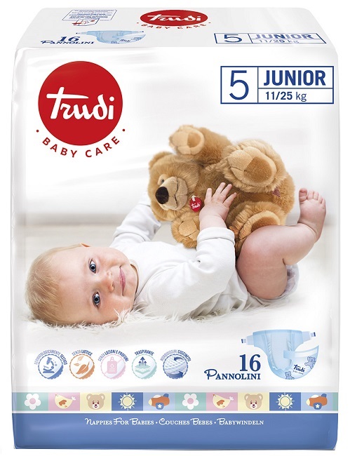 TRUDI BABY CARE PANNOLINO BAMBINI JUNIOR 11/25 KG 16 PEZZI - doctorpill.it