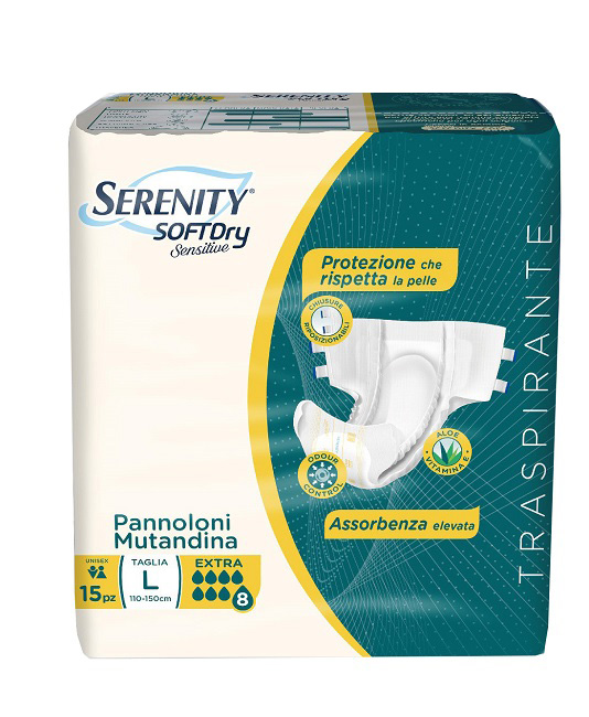 PANNOLONE MUTANDINA SERENITY SD SENSITIVE EXTRA L 15 PEZZI - doctorpill.it